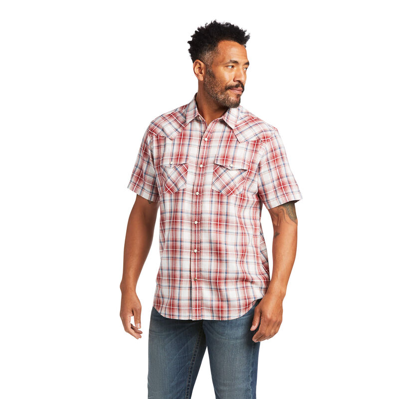 Ariat Hemden Herren - Hennessey Retro Fit Rot/Weiß ( KLYUD-6097 )